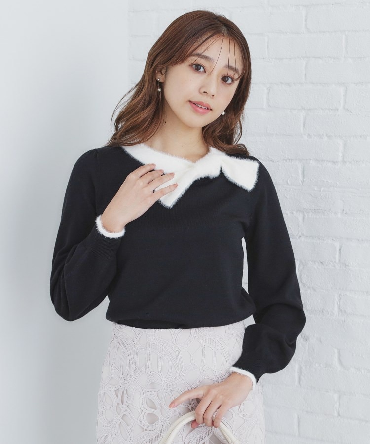 6color/XS-LLsize》リボン取り外し2WAY フェザーリボンニット 6color/XS-LLsize》リボン取り外し2WAY フェザーリボンニット