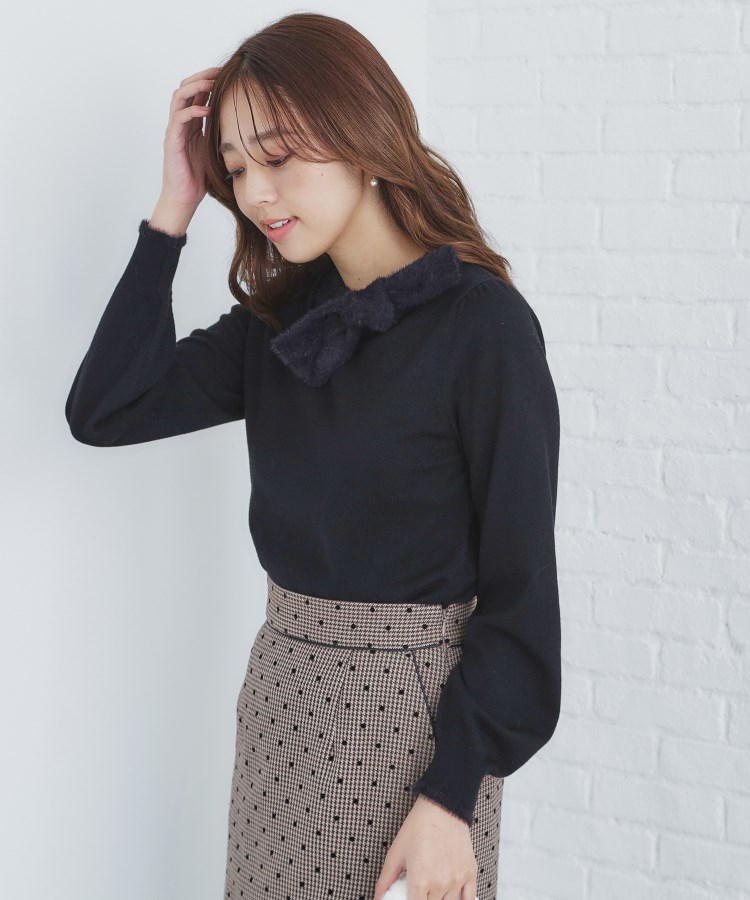 6color/XS-LLsize》リボン取り外し2WAY フェザーリボンニット 6color/XS-LLsize》リボン取り外し2WAY フェザーリボンニット