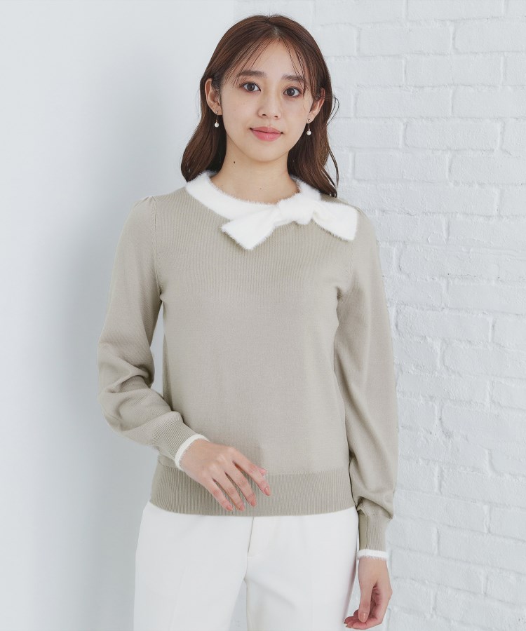 6color/XS-LLsize》リボン取り外し2WAY フェザーリボンニット 6color/XS-LLsize》リボン取り外し2WAY フェザーリボンニット