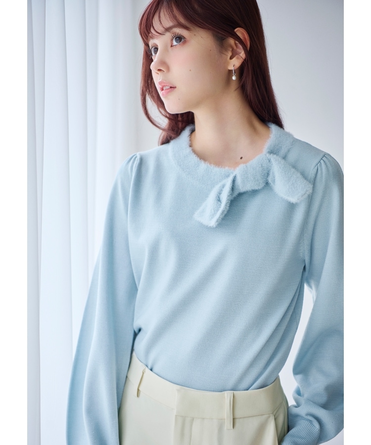 6color/XS-LLsize》リボン取り外し2WAY フェザーリボンニット 6color/XS-LLsize》リボン取り外し2WAY フェザーリボンニット