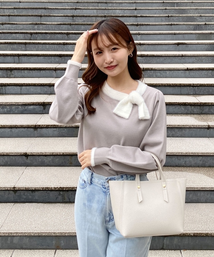 6color/XS-LLsize》リボン取り外し2WAY フェザーリボンニット 6color/XS-LLsize》リボン取り外し2WAY フェザーリボンニット