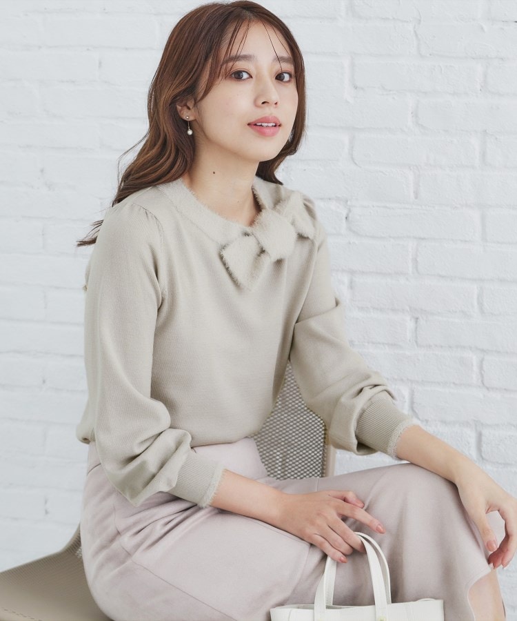 6color/XS-LLsize》リボン取り外し2WAY フェザーリボンニット 6color/XS-LLsize》リボン取り外し2WAY フェザーリボンニット