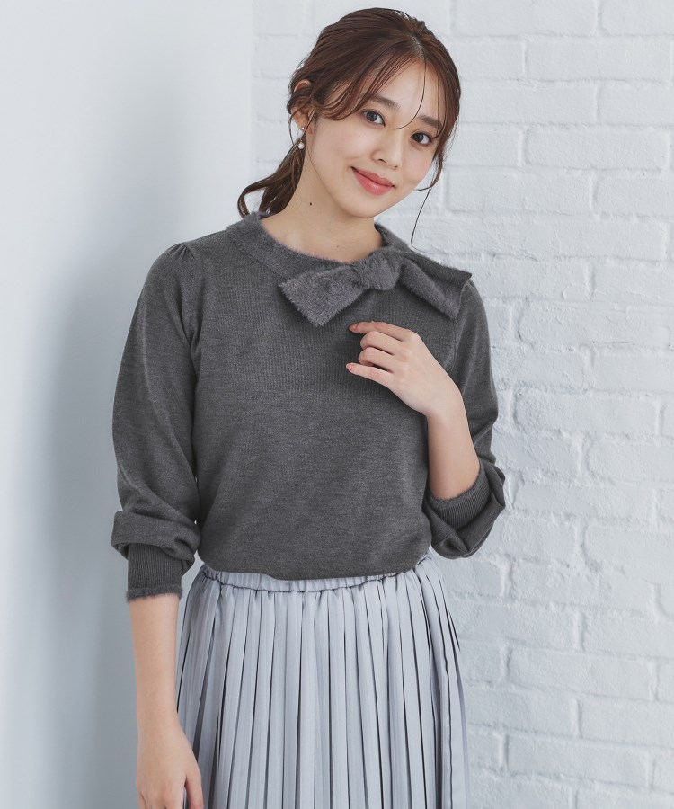 6color/XS-LLsize》リボン取り外し2WAY フェザーリボンニット 6color/XS-LLsize》リボン取り外し2WAY フェザーリボンニット