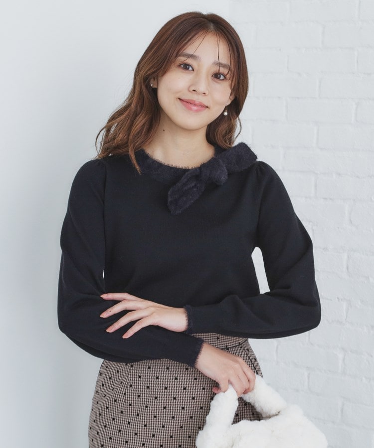 6color/XS-LLsize》リボン取り外し2WAY フェザーリボンニット 6color/XS-LLsize》リボン取り外し2WAY フェザーリボンニット