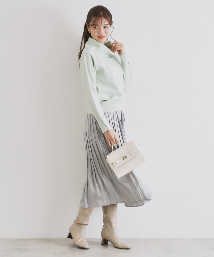 8color/XS-LLsize》パール調ボタン付きオフタートルニット【洗濯 8color/XS-LLsize》パール調ボタン付きオフタートルニット【洗濯