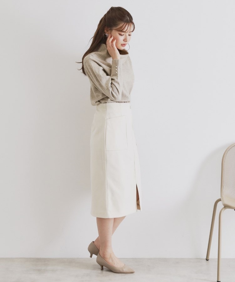 8color/XS-LLsize》パール調ボタン付きオフタートルニット【洗濯 8color/XS-LLsize》パール調ボタン付きオフタートルニット【洗濯