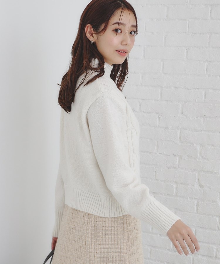 インデックス(index)の《美人百花掲載》スパンコールケーブルニット【洗濯機洗い可】2
