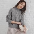 インデックス(index)の《美人百花掲載》スパンコールケーブルニット【洗濯機洗い可】 チャコールグレー(614)