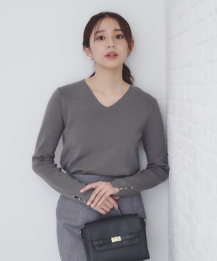 6color/S-LLsize》ラメ混Vネックニット【洗濯機洗い可】(ニット 6color/S-LLsize》ラメ混Vネックニット【洗濯機洗い可】(ニット