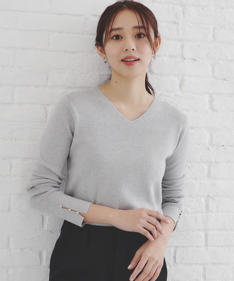 6color/S-LLsize》ラメ混Vネックニット【洗濯機洗い可】(ニット 6color/S-LLsize》ラメ混Vネックニット【洗濯機洗い可】(ニット
