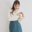 インデックス(index)のフロントパール袖フリルリブニット【洗濯機洗い可】1