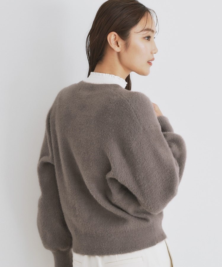 美人百花掲載》ラメフェザーヤーンカーディガン【洗濯機洗い可 美人百花掲載》ラメフェザーヤーンカーディガン【洗濯機洗い可