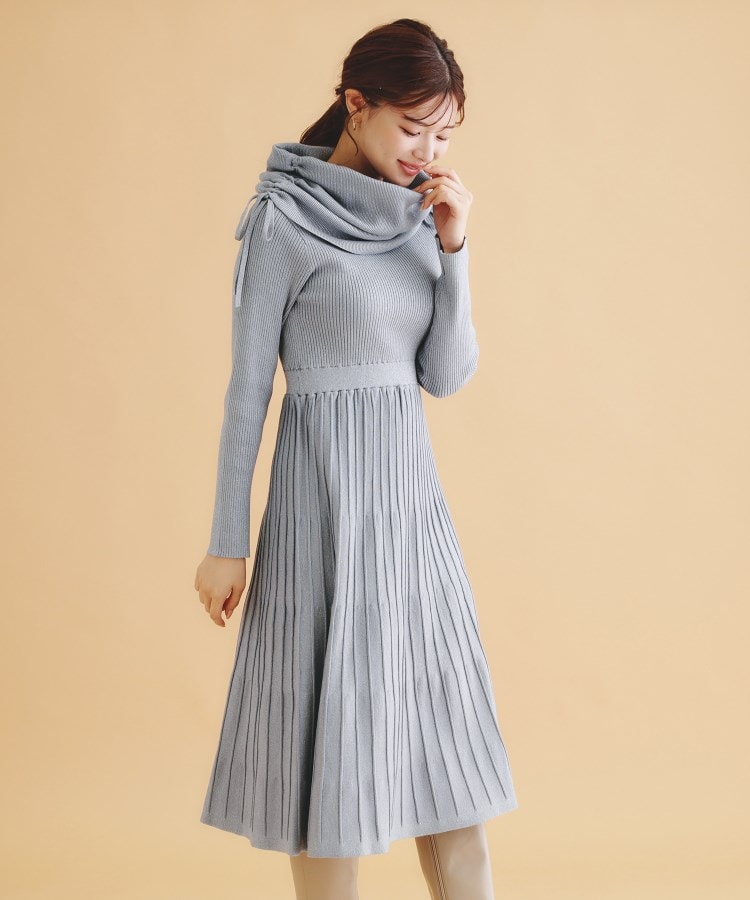 ツインセット》3WAYラメニットワンピース【洗濯機洗い可 ツインセット》3WAYラメニットワンピース【洗濯機洗い可