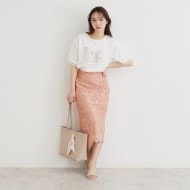 ≪XS-LLsize≫ 幾何柄レースタイトスカート【イージーケア/洗濯 ≪XS-LLsize≫ 幾何柄レースタイトスカート【イージーケア/洗濯