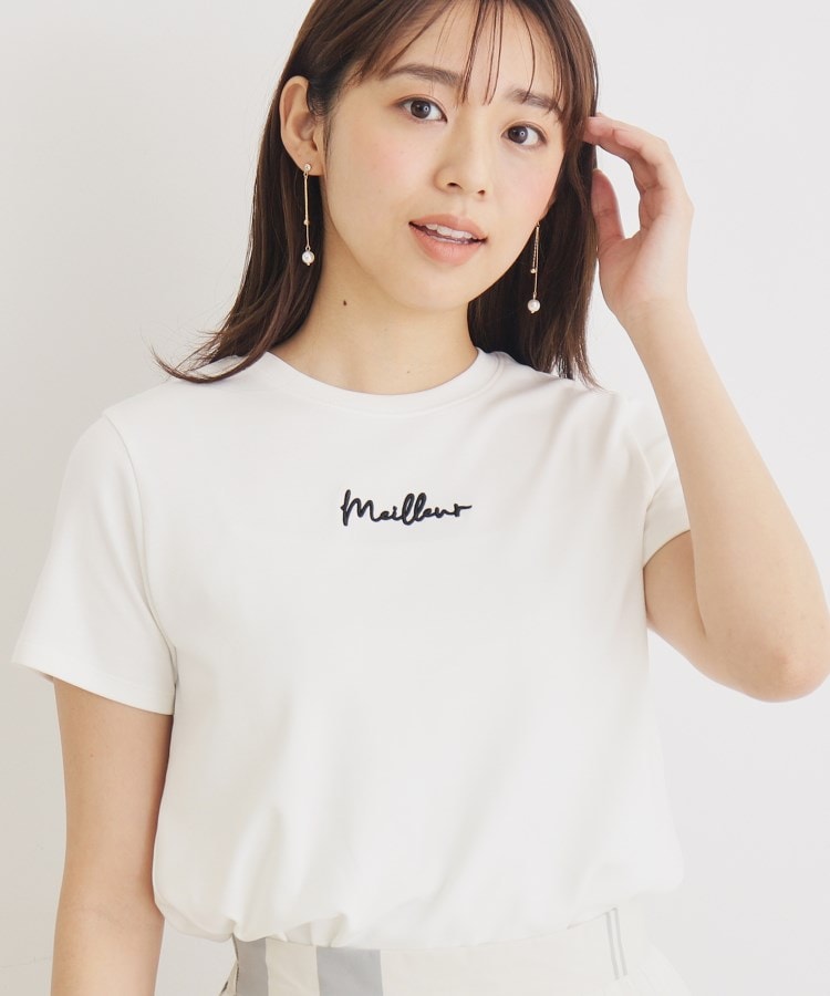 インデックス(index)のUV ロゴ刺繍コンパクトTシャツ【洗濯機洗い可】 オフホワイト(003)