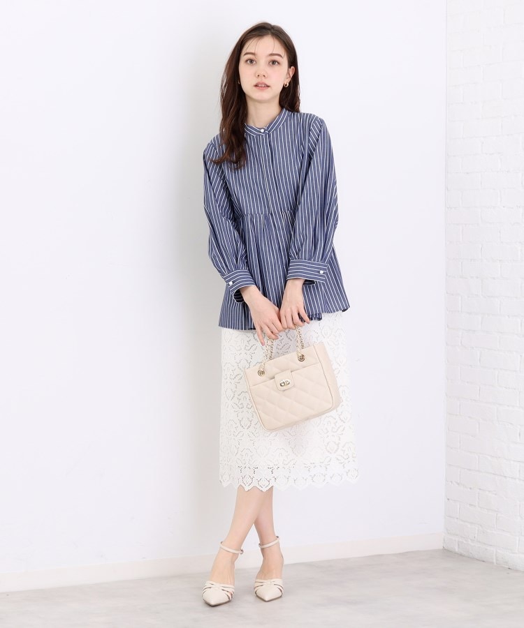 ≪5color≫ ラメラインペプラムブラウス【防シワ/イージーケア ≪5color≫ ラメラインペプラムブラウス【防シワ/イージーケア