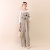 2way ツイストリボンキャミサロペット【ストレッチ/洗濯機洗い可 2way ツイストリボンキャミサロペット【ストレッチ/洗濯機洗い可