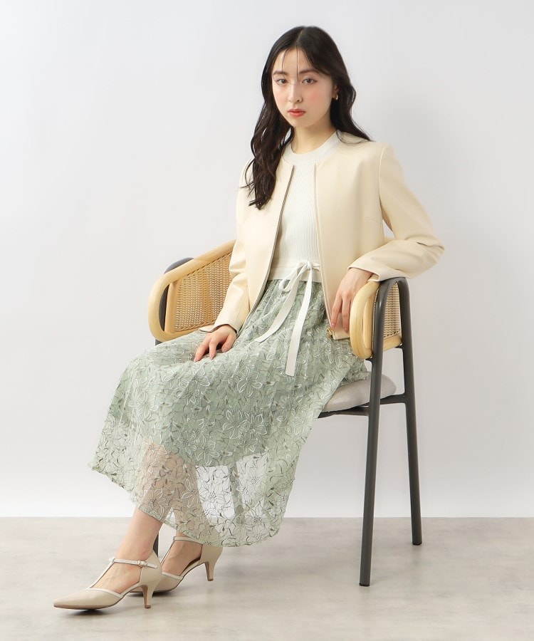 ≪S-LLsize≫ リブニット×レースプリーツワンピース【抗ピル ≪S-LLsize≫ リブニット×レースプリーツワンピース【抗ピル