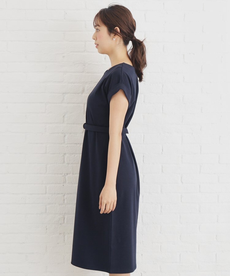 インデックス(index)の≪6color/XS-LLsize≫スムースジャージキーネックワンピース【接触冷感/UVケア/洗濯機洗い可】26