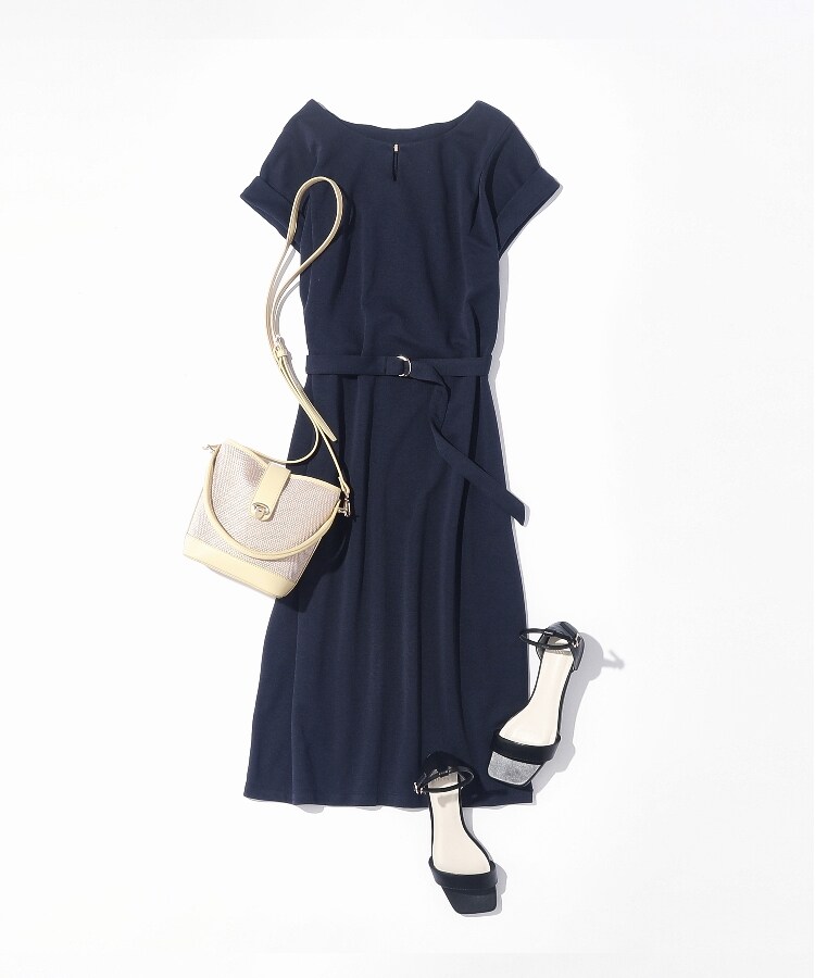 インデックス(index)の≪6color/XS-LLsize≫スムースジャージキーネックワンピース【接触冷感/UVケア/洗濯機洗い可】33