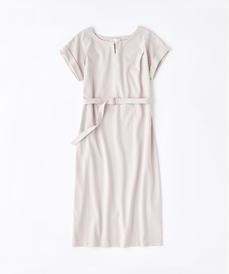 インデックス(index)の≪6color/XS-LLsize≫スムースジャージキーネックワンピース【接触冷感/UVケア/洗濯機洗い可】34