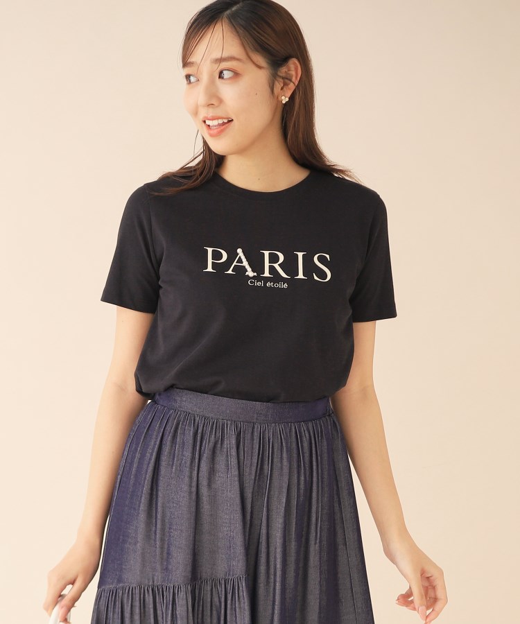 PARISパール調デザインTシャツ【洗濯機洗い可】（Tシャツ