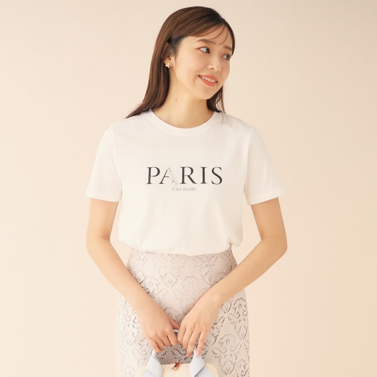 インデックス(index)のPARISパール調デザインTシャツ【洗濯機洗い可】 Ｔシャツ