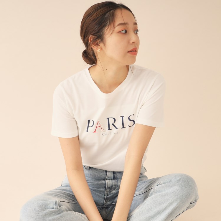 インデックス(index)のPARISパール調デザインTシャツ【洗濯機洗い可】 Ｔシャツ