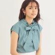 インデックス(index)のギャザーボウタイブラウス【洗濯機洗い可】 ブルー(091)