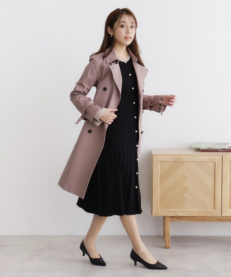 美人百花掲載》パール調デザインバイカラーニットワンピース 美人百花掲載》パール調デザインバイカラーニットワンピース