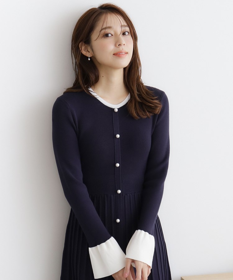 ビス VIS ビジュー付きニットワンピース （キナリ（16