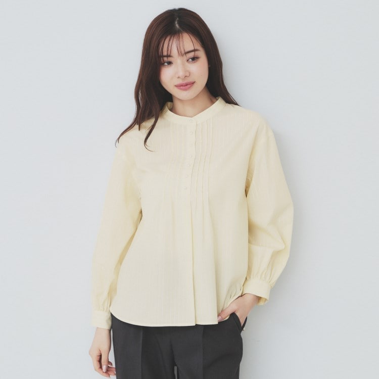 インデックス(index)の《6color》ラメラインバンドカラーシャツ【洗濯機洗い可/イージーアイロン/防シワ】 シャツ・ブラウス