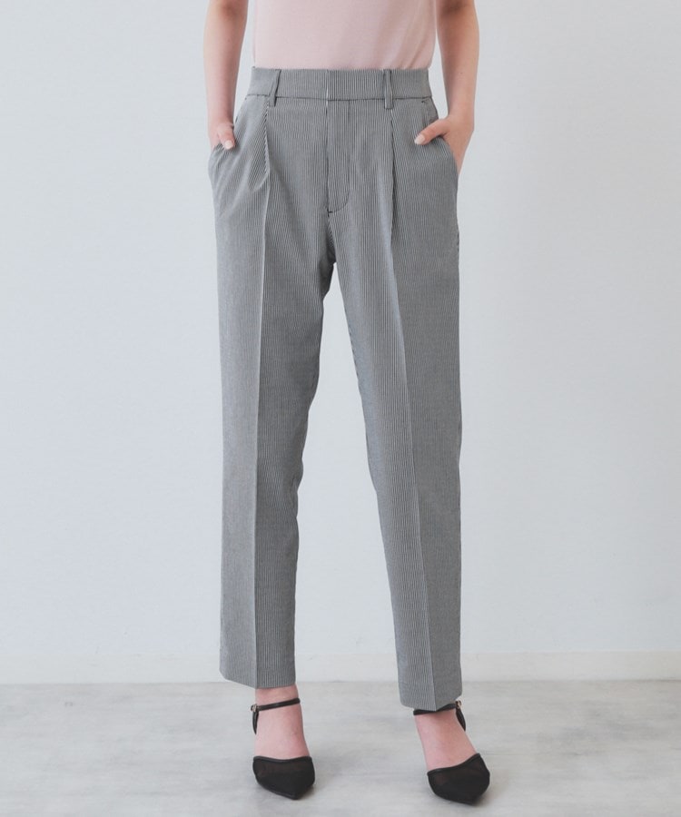 インデックス(index)の《6色展開/XS-LLサイズ》コンパクトストレッチテーパードパンツ【洗濯機洗い可/吸水速乾/透け防止/イージーアイロン】 ブラック(219)