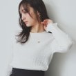 インデックス(index)のゴールドモチーフ付きケーブルニット【洗濯機洗い可】 オフホワイト(003)