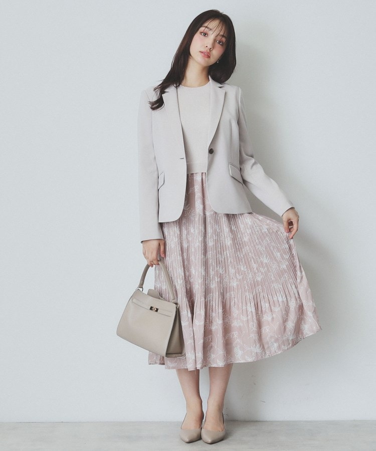 ツインセット》カーディガン×ニットドッキングワンピース【洗濯 ツインセット》カーディガン×ニットドッキングワンピース【洗濯