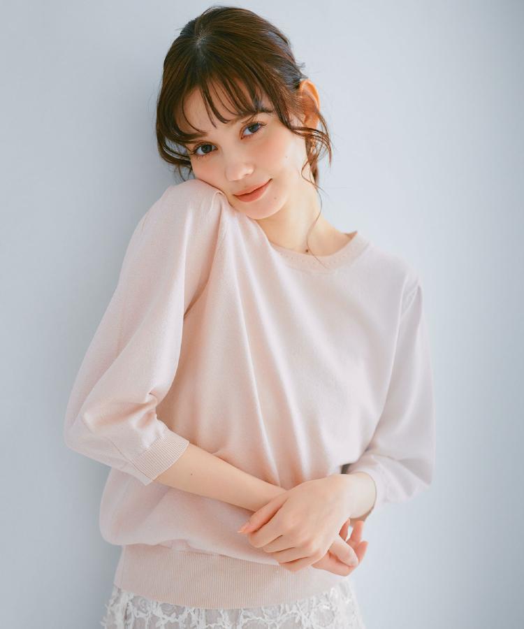 7color/XS-LLsize》クルーネックデザインスリーブニット【洗濯機 7color/XS-LLsize》クルーネックデザインスリーブニット【洗濯機