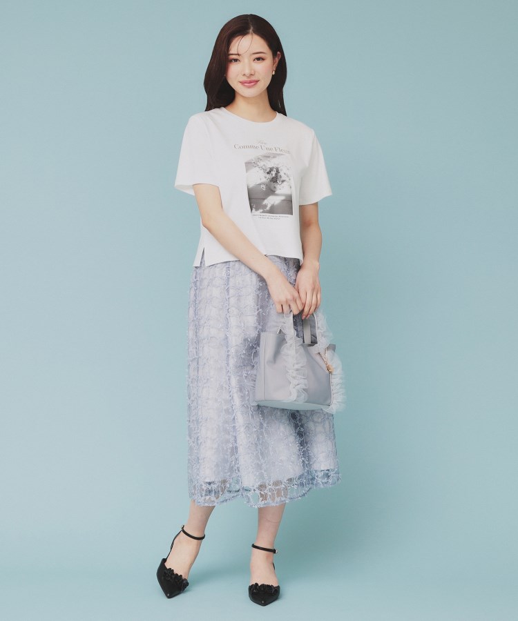 インデックス(index)の箔プリントショート丈Tシャツ【UV/接触冷感/洗濯機洗い可】2