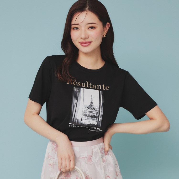 インデックス(index)の箔プリントショート丈Tシャツ【UV/接触冷感/洗濯機洗い可】 Ｔシャツ