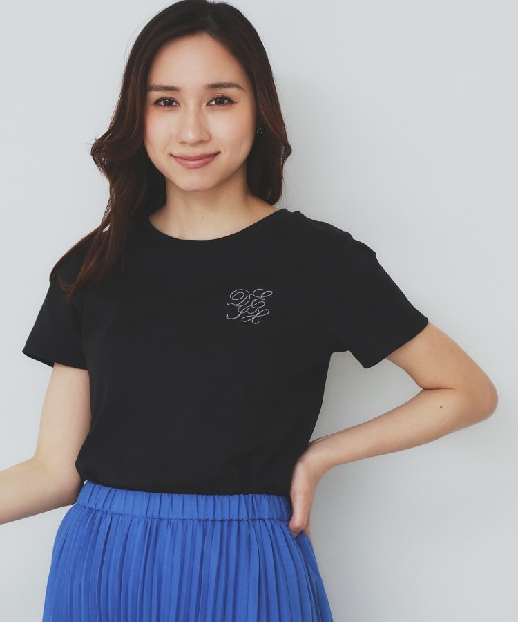 インデックス(index)のエンブレム刺繍Tシャツ【UV/接触冷感/洗濯機洗い可】 ブラック(019)