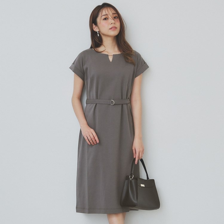 インデックス(index)の《5色展開/XS-3Lサイズ》Iラインシルエットワンピース【UV/接触冷感/洗濯機洗い可】 ミドルワンピース