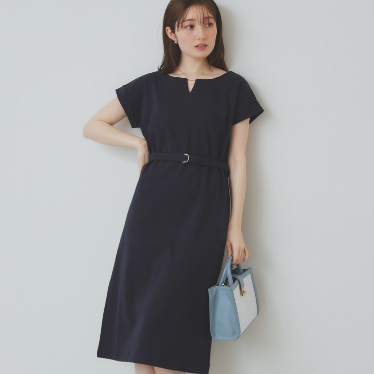 インデックス(index)の《5色展開/XS-3Lサイズ》Iラインシルエットワンピース【UV/接触冷感/洗濯機洗い可】