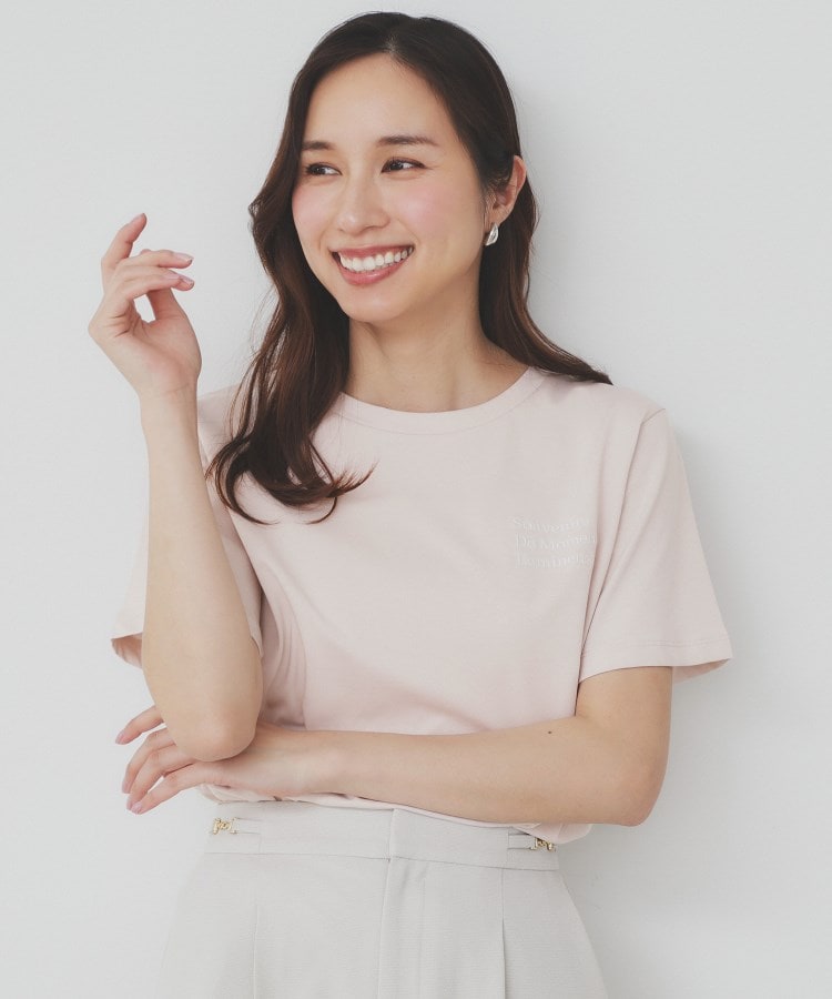 インデックス(index)のロゴ刺繍Tシャツ【UV/接触冷感/洗濯機洗い可】 ピンクベージュ(853)