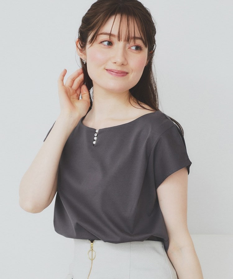 6color/XS-3Lsize》キーネックフレンチスリーブトップス【UV 6color/XS-3Lsize》キーネックフレンチスリーブトップス【UV