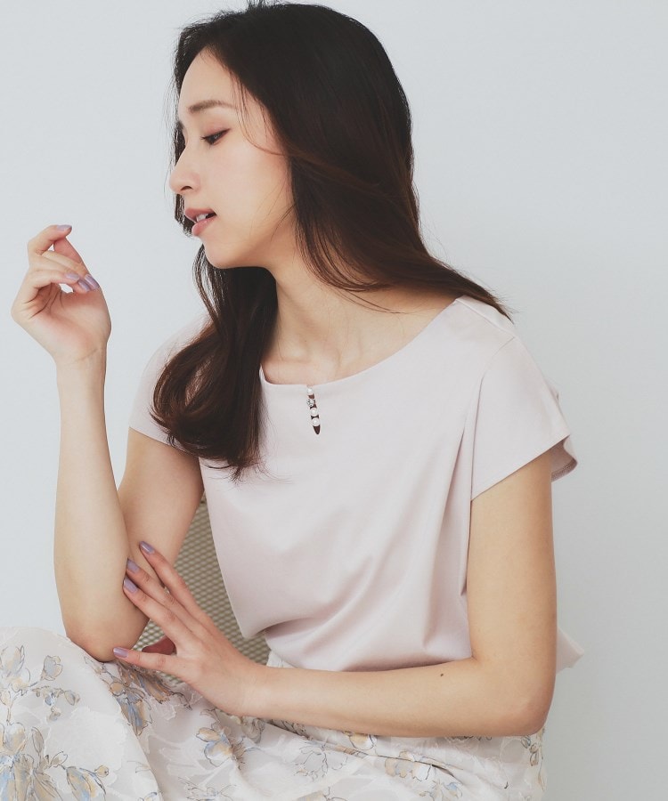 6color/XS-3Lsize》キーネックフレンチスリーブトップス【UV 6color/XS-3Lsize》キーネックフレンチスリーブトップス【UV