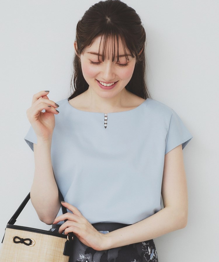 6color/XS-3Lsize》キーネックフレンチスリーブトップス【UV 6color/XS-3Lsize》キーネックフレンチスリーブトップス【UV