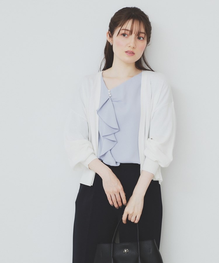 インデックス(index)の《6色展開》リラクシーショートカーディガン【洗濯機洗い可/接触冷感/抗ピル】 オフホワイト(803)