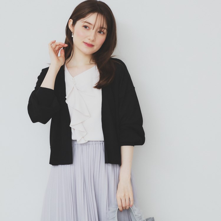 インデックス(index)の《6色展開》リラクシーショートカーディガン【洗濯機洗い可/接触冷感/抗ピル】 カーディガン/ボレロ