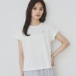 インデックス(index)の《6色展開/S-3Lサイズ》フラワー刺繍Tシャツ【汗ジミ防止/吸水速乾/接触冷感/UVケア/洗濯機洗い可】 オフホワイト(003)
