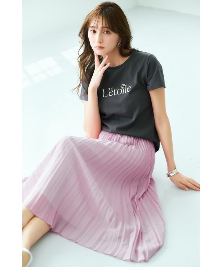 インデックス(index)のビジュー付きロゴTシャツ【接触冷感/UVケア/吸水速乾/汗ジミ防止/洗濯機洗い可】2
