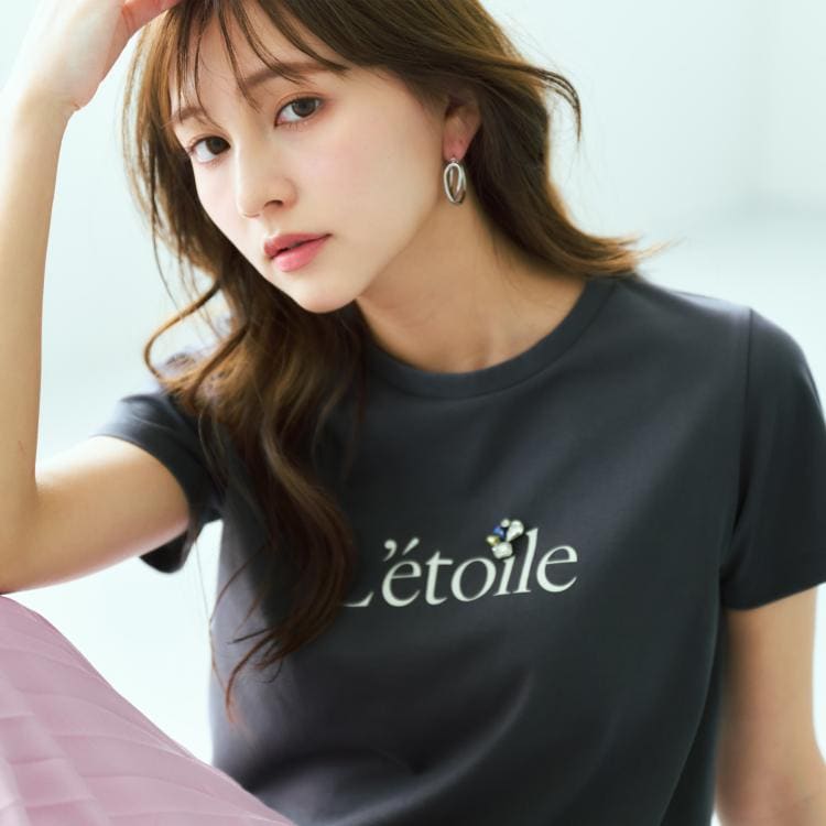 インデックス(index)のビジュー付きロゴTシャツ【接触冷感/UVケア/吸水速乾/汗ジミ防止/洗濯機洗い可】 Ｔシャツ